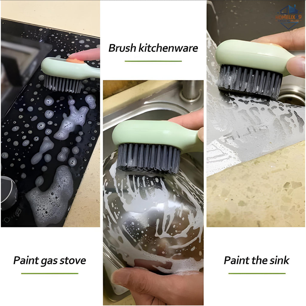 Shoe Cleaning Brush with Built-in Liquid Soap Dispenser – Soft Bristles for Shoes, Clothes & Sneakers