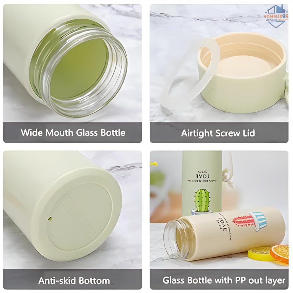 Eco-Friendly Cactus Love Glass Bottle – Stylish & Sustainable Hydration 🌵💧