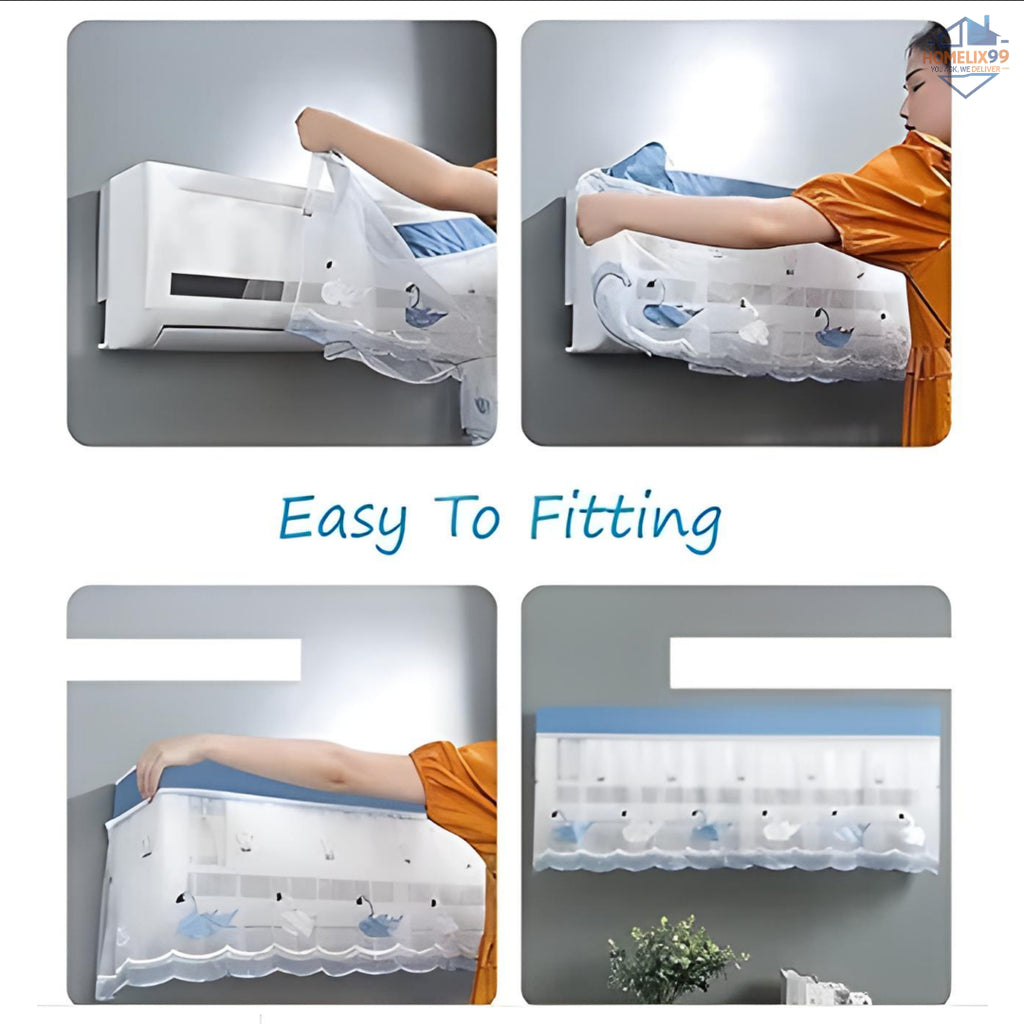 🌬️ Elegant Lace AC Cover (Indoor) – Stylish Dust Protection for Your AC ✨