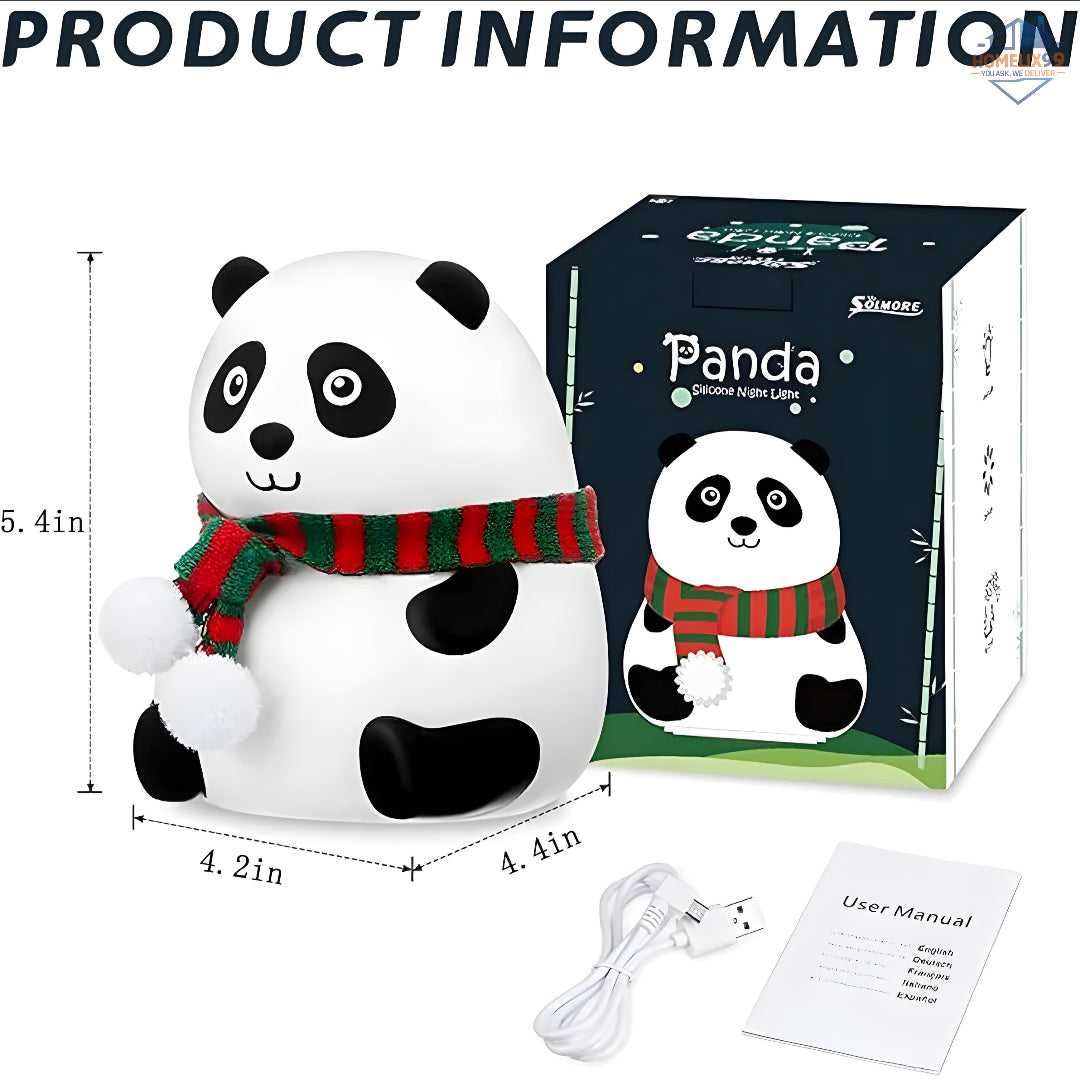 Silicone Panda Touch Lamp for Kids – 7-Color LED Night Light, Rechargeable & BPA-Free