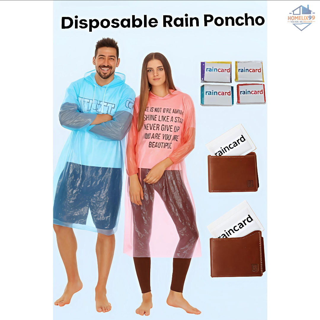 🌧️ Pocket Raincoat Rain Card (2 pcs) – Disposable Emergency Rain Poncho 💧