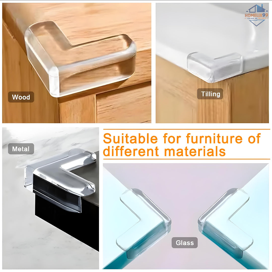 Silicone Corner Protector – Baby Safety Guards for Furniture, Tables & Beds (L-Shape, 4 Pcs Set)