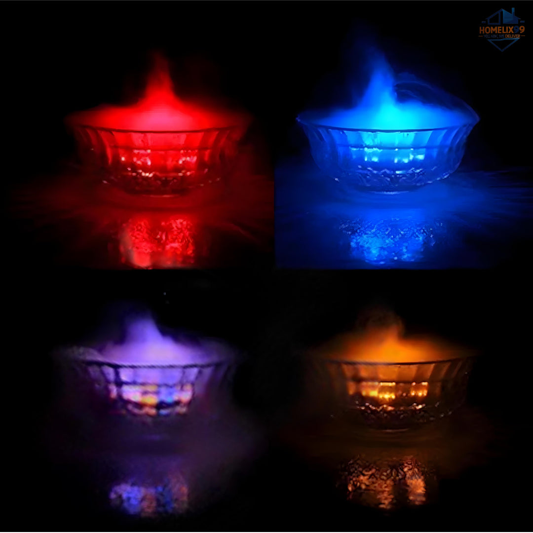 Magical Mist & Lights Transformation – 12 LED Color-Changing Ultrasonic Mist Maker 💨🌈