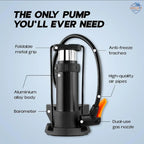 Portable High-Pressure Foot Air Pump with Gauge – Heavy-Duty Inflator for Car, Bike, Sports & More
