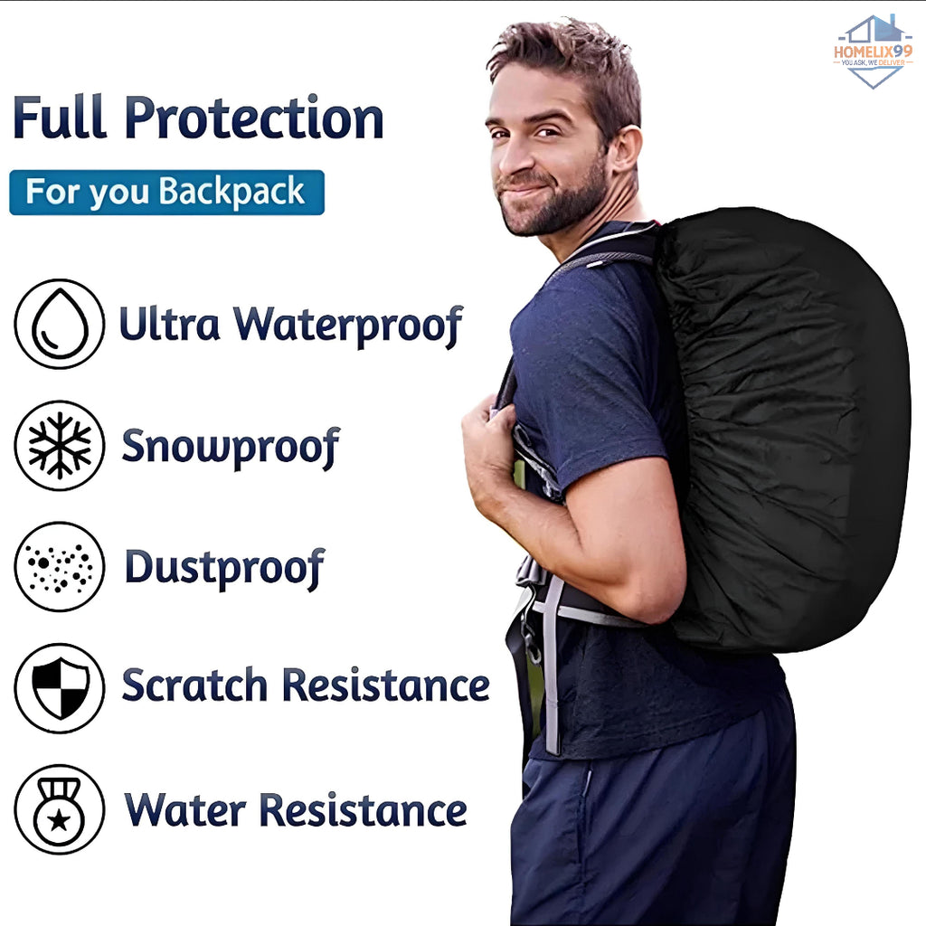 Waterproof Backpack Rain Cover with Buckle Strap – Dustproof, Windproof & UV Resistant