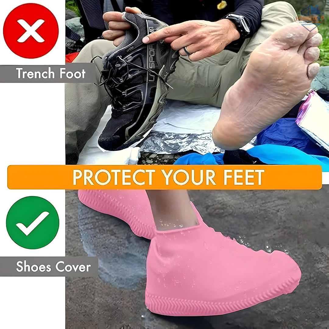 Waterproof Silicone Shoe Covers – Reusable, Anti-Slip, Stretchable Overshoes for Rain, Mud & Outdoor Use