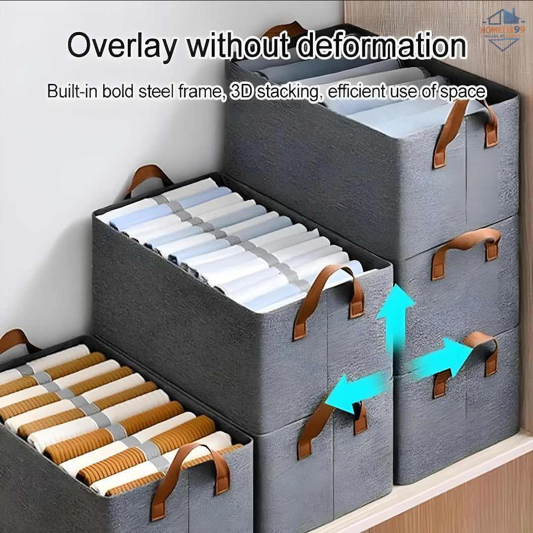 Premium Steel Frame Folding Cloth Storage Organizer – Window & Handles