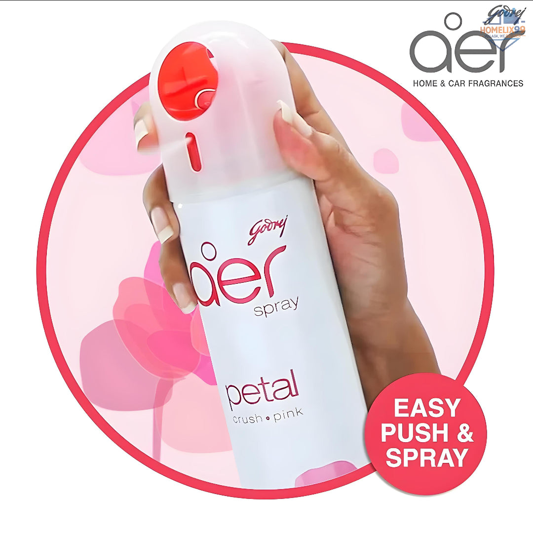 Godrej aer Matic Automatic Air Freshener Kit + Hand Spray – Petal Crush Pink Combo
