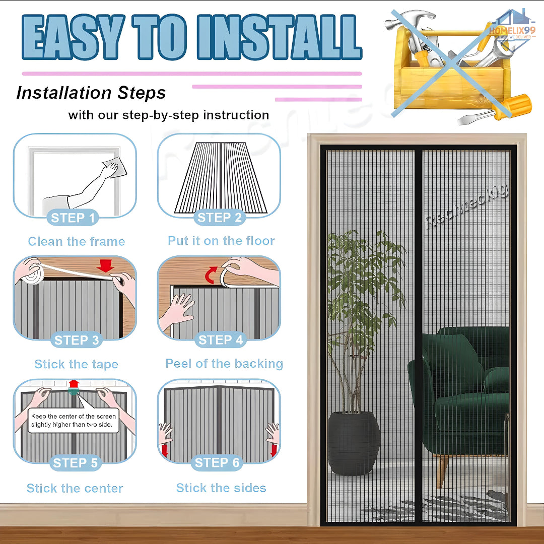 Magnetic Screen Door – Auto-Close Mesh for Fresh Air & Insect-Free Living 🚪🦟