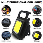Mini Rechargeable Flashlight Keychain – 800 Lumens with Magnet, Bottle Opener & Stand