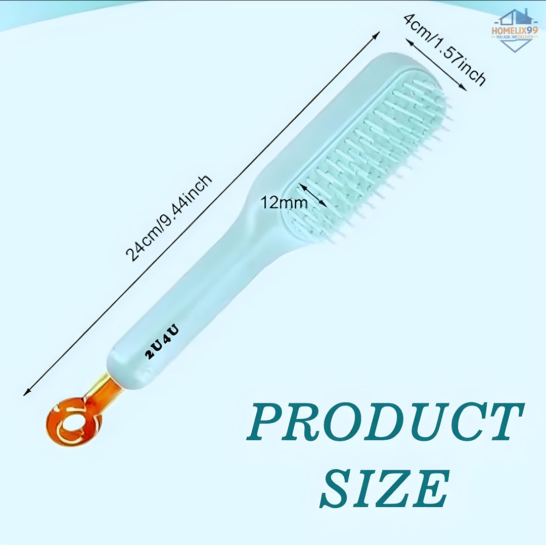 💆‍♀️ Self-Cleaning Hair Comb with Retractable Bristles – Anti-Static & Scalp Massage Brush ✨