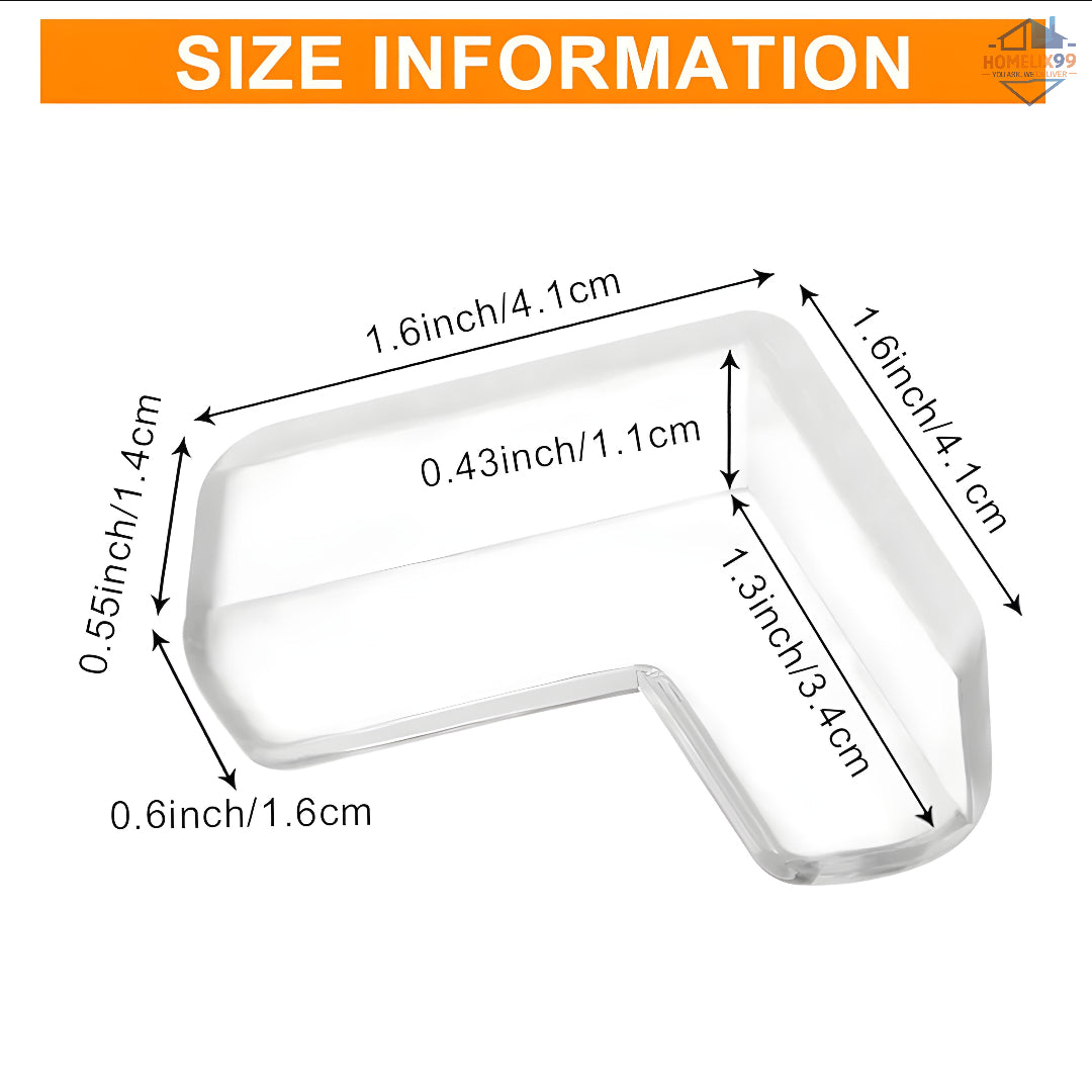 Silicone Corner Protector – Baby Safety Guards for Furniture, Tables & Beds (L-Shape, 4 Pcs Set)