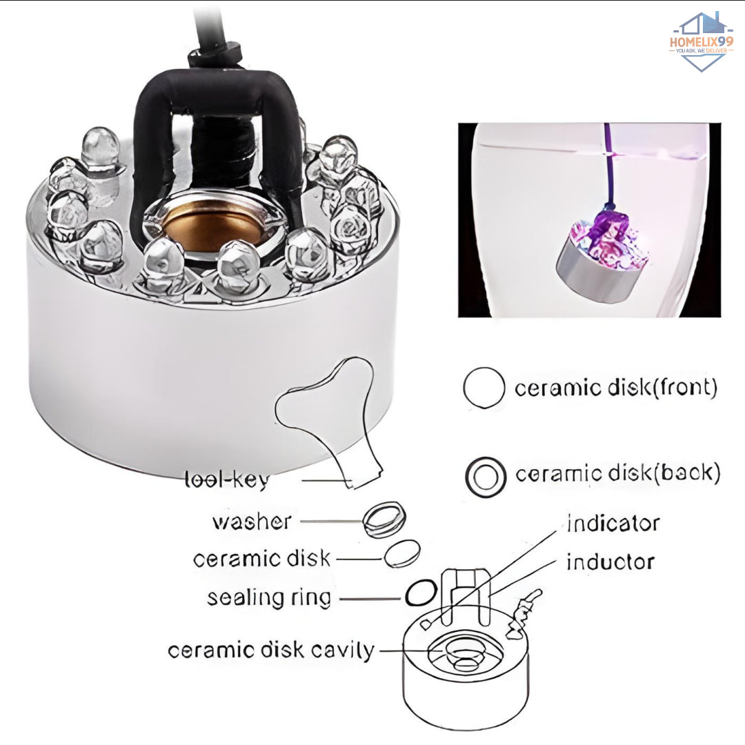 Magical Mist & Lights Transformation – 12 LED Color-Changing Ultrasonic Mist Maker 💨🌈