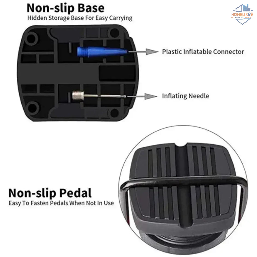 Portable High-Pressure Foot Air Pump with Gauge – Heavy-Duty Inflator for Car, Bike, Sports & More