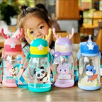 Water Bottle for Kids – Cute Cartoon Sipper Bottle (500ml) 🚰🐻🌈