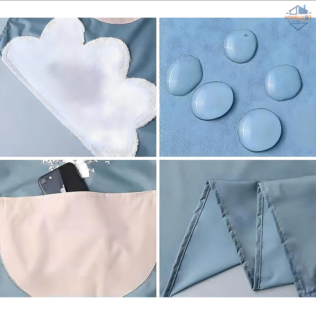 🧑‍🍳 Waterproof Kitchen Apron – Adjustable Fit with Pockets & Towel Sides for Cooking & Cleaning 🍳🧼