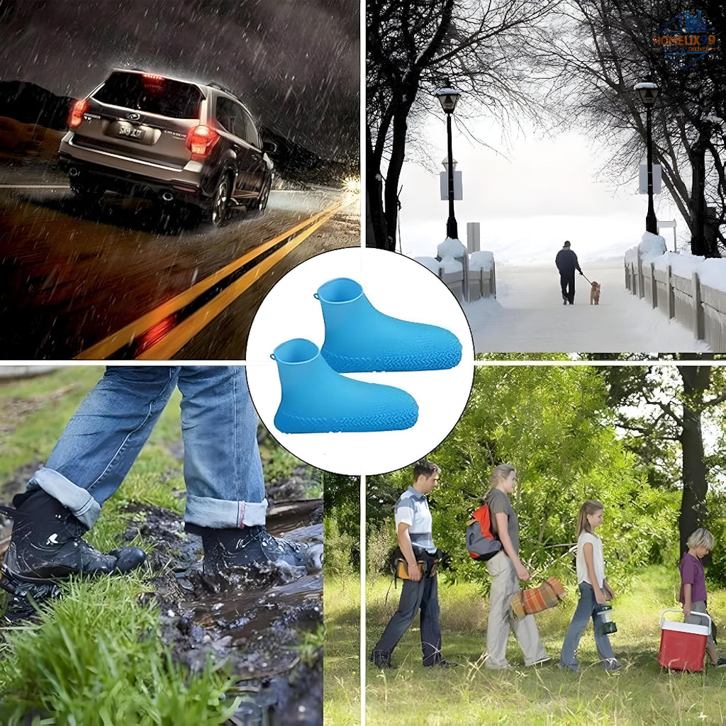 Waterproof Silicone Shoe Covers – Reusable, Anti-Slip, Stretchable Overshoes for Rain, Mud & Outdoor Use