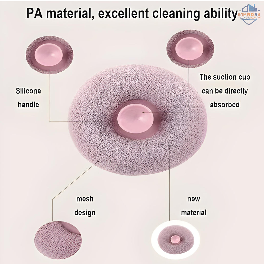 Bath Sponge Cleaning Brush with Suction Cup – Soft 3D Exfoliating Massager for All Ages 🛁🌈
