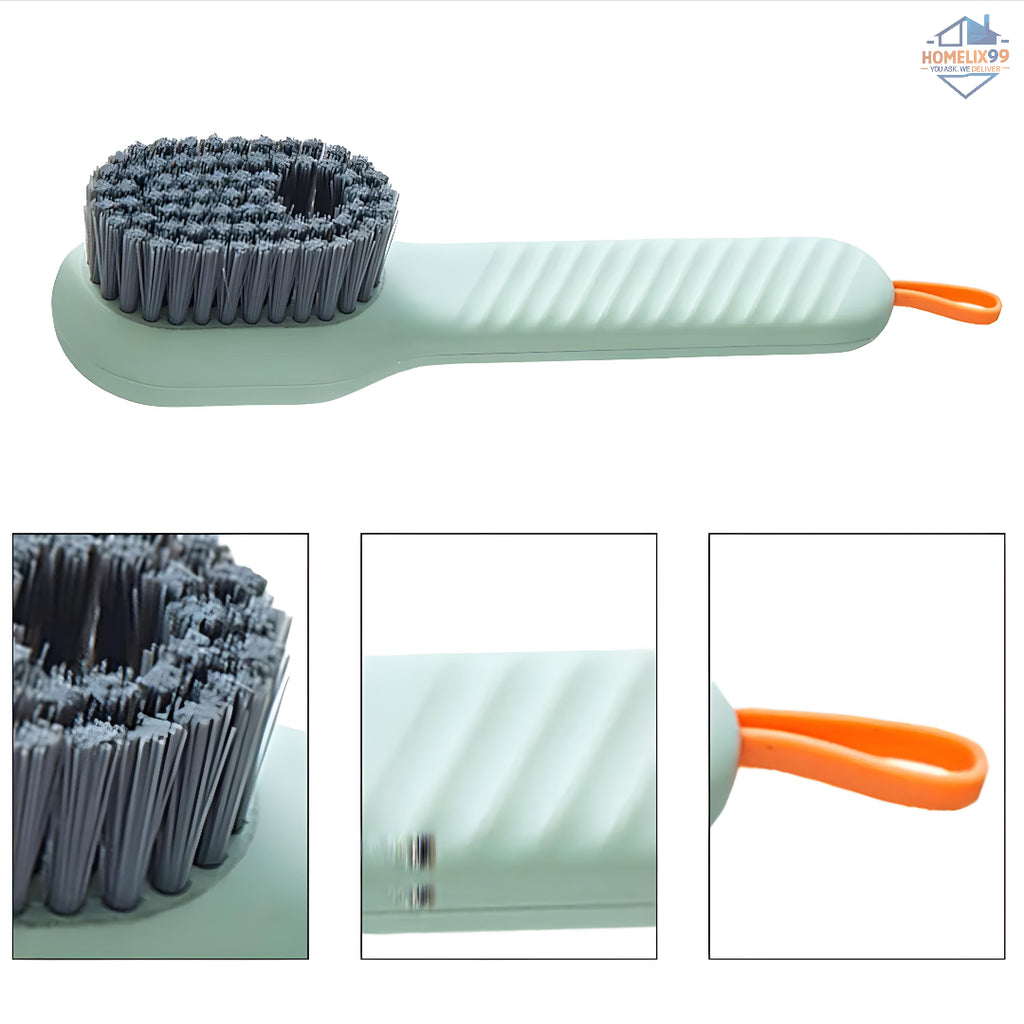 Shoe Cleaning Brush with Built-in Liquid Soap Dispenser – Soft Bristles for Shoes, Clothes & Sneakers