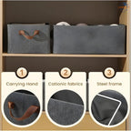 Premium Steel Frame Folding Cloth Storage Organizer – Window & Handles