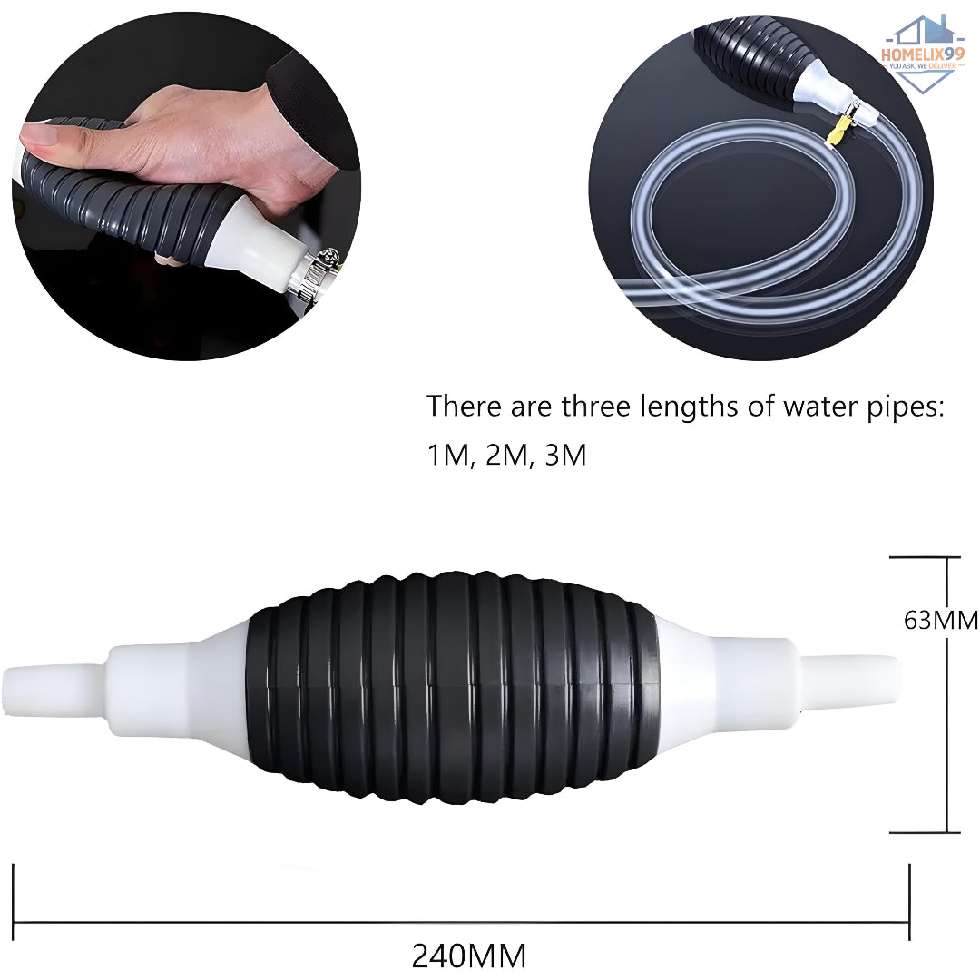 ⛽ High Flow Siphon Hand Pump with 2M Hose – Manual Liquid Transfer Tool 🚗💧