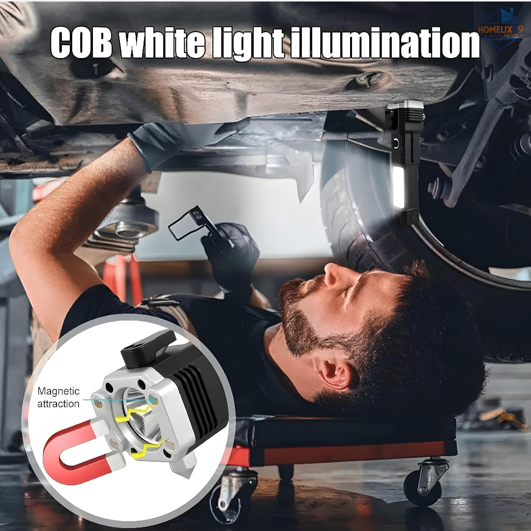 Rechargeable LED Torch with Emergency Tools – Ultra-Bright 3W Flashlight