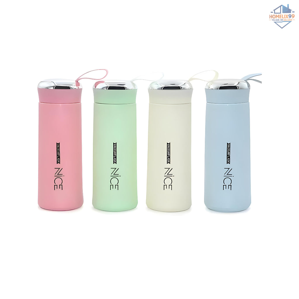 Nice Water Bottle – 400ml 💧🌈 | BPA-Free Glass Liner, Leak-Proof & Stylish