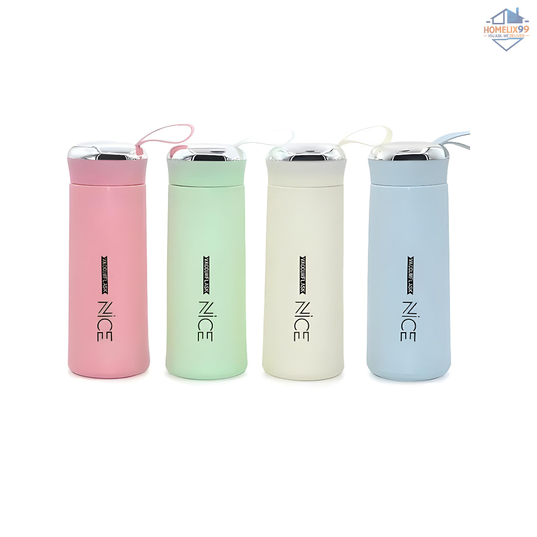 Nice Water Bottle – 400ml 💧🌈 | BPA-Free Glass Liner, Leak-Proof & Stylish