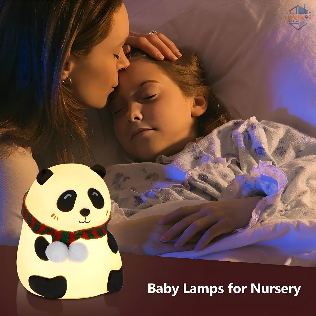 Silicone Panda Touch Lamp for Kids – 7-Color LED Night Light, Rechargeable & BPA-Free