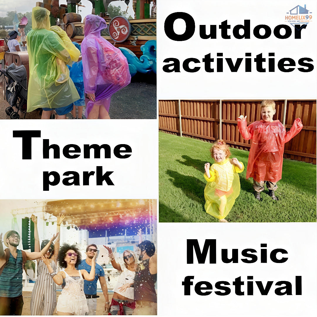 🌧️ Pocket Raincoat Rain Card (2 pcs) – Disposable Emergency Rain Poncho 💧