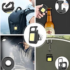 Mini Rechargeable Flashlight Keychain – 800 Lumens with Magnet, Bottle Opener & Stand