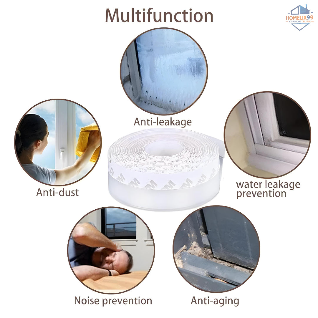 3M Self-Adhesive Silicone Door & Window Seal Strip – Windproof, Soundproof, Dustproof (3 Meter Roll)
