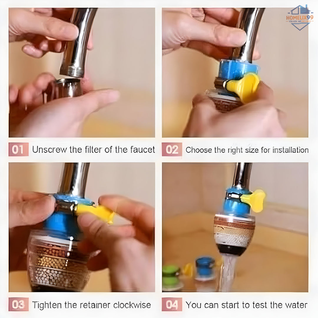 Six-Layer Carbon Faucet Filter – Universal Kitchen Tap Water Purifier