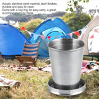 🥤 Stainless Steel Collapsible Travel Cup – Pocket-Sized Hydration for On-the-Go 🏕️