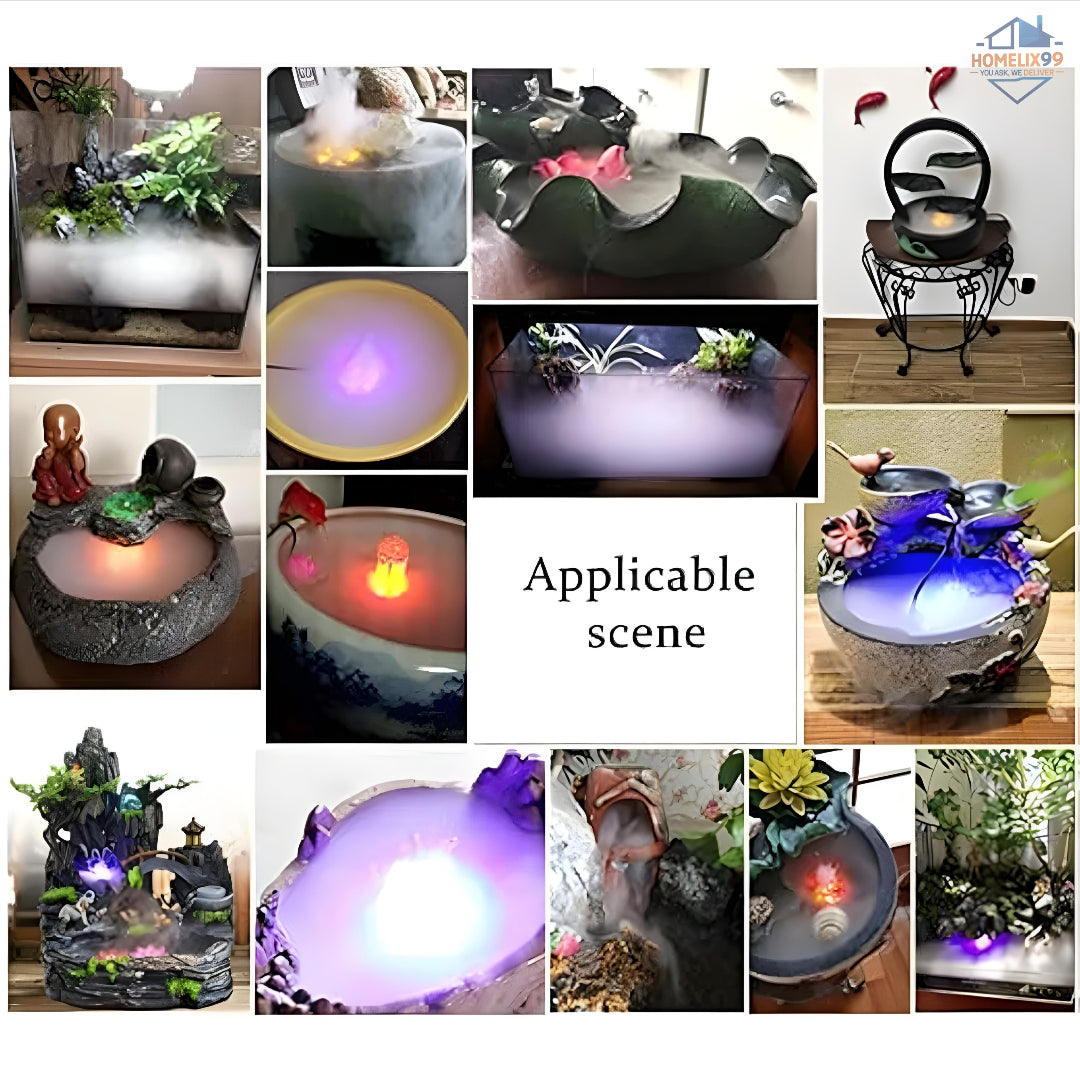 Magical Mist & Lights Transformation – 12 LED Color-Changing Ultrasonic Mist Maker 💨🌈
