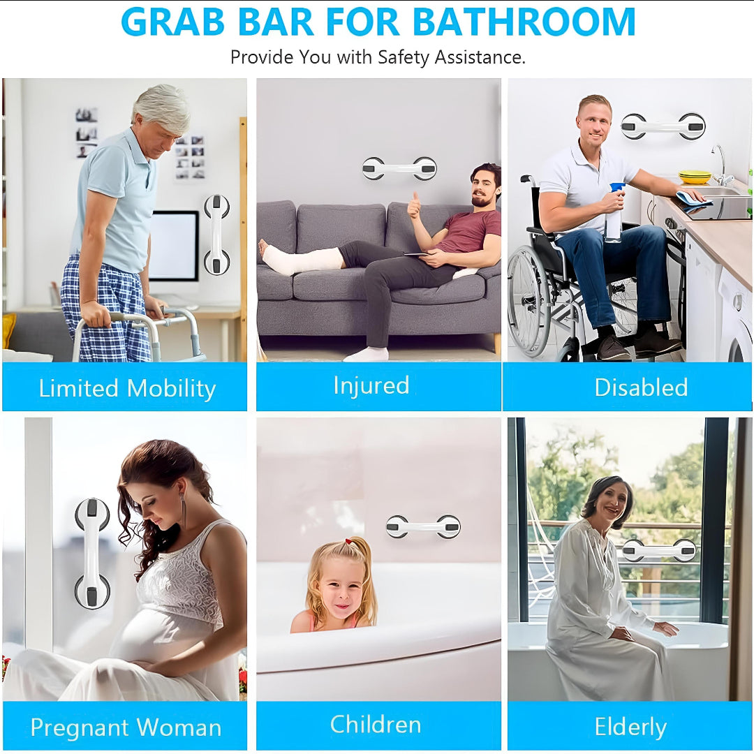 Magic Helping Handle – Suction Grab Bar for Bathroom, Toilet & Kitchen (No Drill Installation)