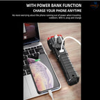 Rechargeable LED Torch with Emergency Tools – Ultra-Bright 3W Flashlight