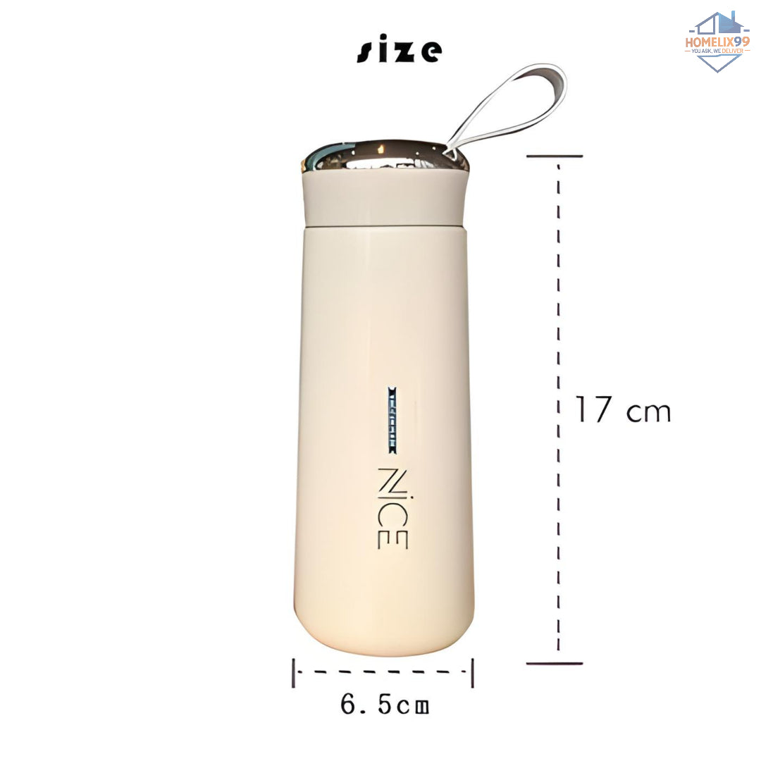 Nice Water Bottle – 400ml 💧🌈 | BPA-Free Glass Liner, Leak-Proof & Stylish
