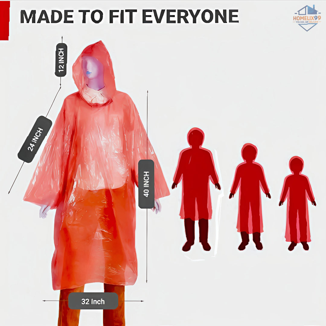 🌧️ Pocket Raincoat Rain Card (2 pcs) – Disposable Emergency Rain Poncho 💧