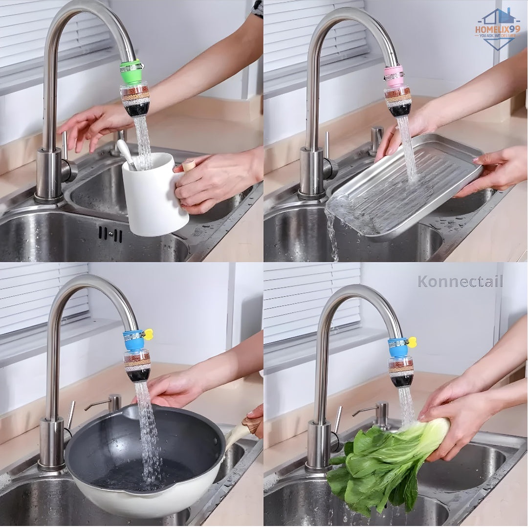 Six-Layer Carbon Faucet Filter – Universal Kitchen Tap Water Purifier