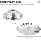 SS Vegetable Steamer Basket – Foldable & Healthy Cooking Essential 🥦🍲