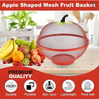 Stylish Apple-Shaped Fruit Basket with Net Cover – Freshness & Fly-Free Storage 🍎🍇