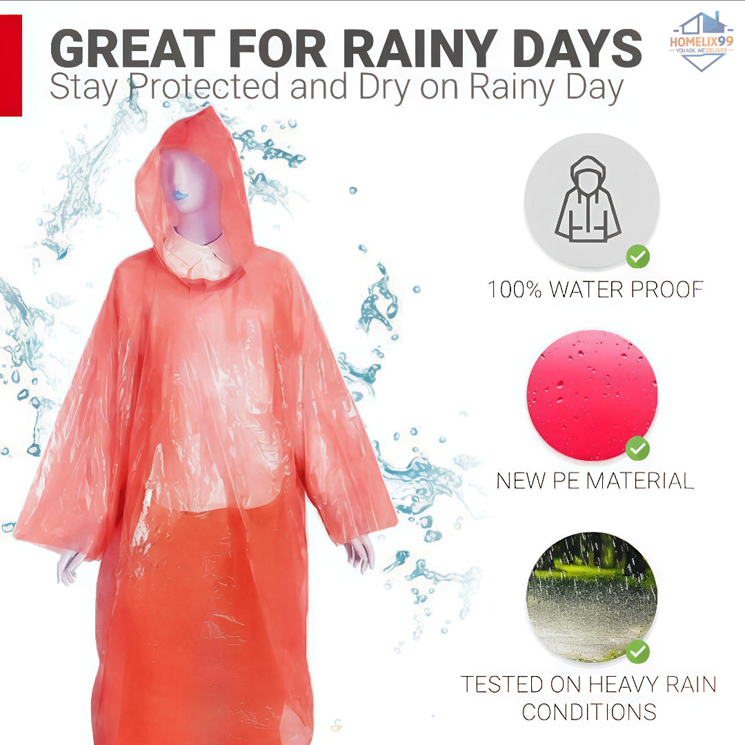 🌧️ Pocket Raincoat Rain Card (2 pcs) – Disposable Emergency Rain Poncho 💧