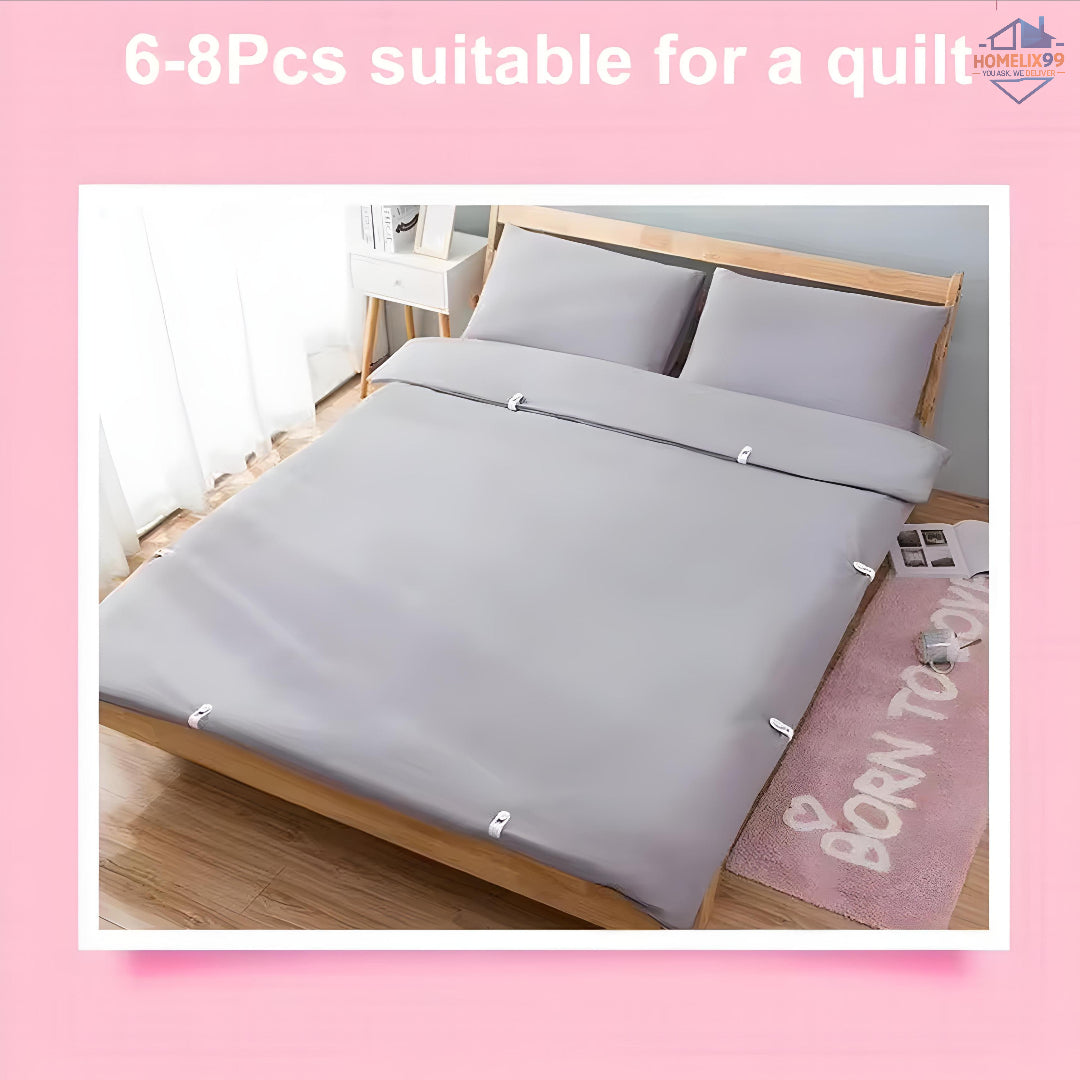 Anti-Slip Quilt Holder Clips – No-Slide Fasteners for Bedsheets, Blankets & Comforters (6 pcs set)
