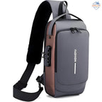 Waterproof Anti-Theft Sling Bag with USB Charging Port – Hard Shell Travel Crossbody Backpack