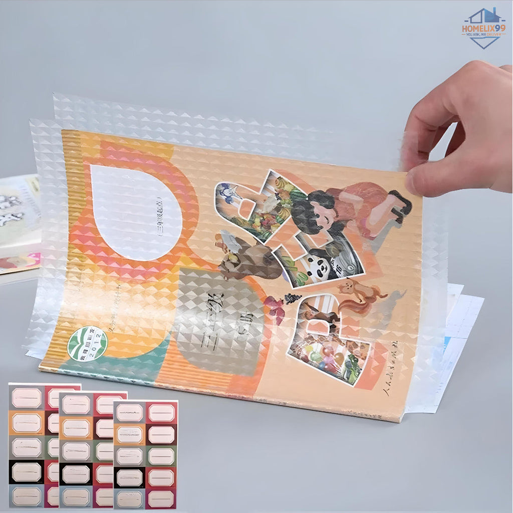 Self-Adhesive Transparent Book Covers (30-Pack) – Waterproof & Easy Peel Protection