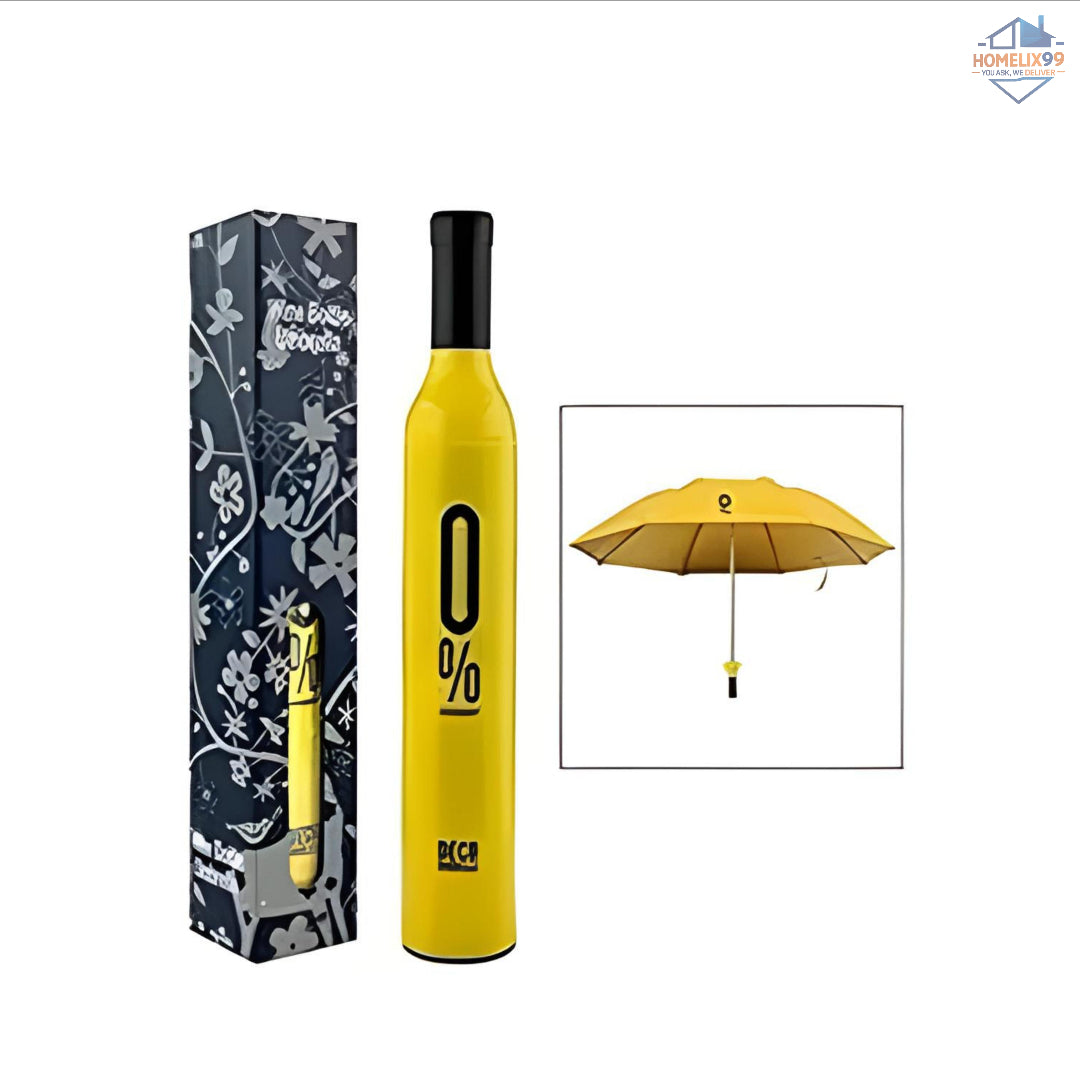 21" Wine Bottle Umbrella – Stylish Monsoon Parachute with UV Protection