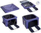 66 LTR Foldable Zip Organizer Bag with Steel Frame – Heavy-Duty Storage for Clothes, Sarees & Blankets