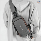 Waterproof Anti-Theft Sling Bag with USB Charging Port – Hard Shell Travel Crossbody Backpack