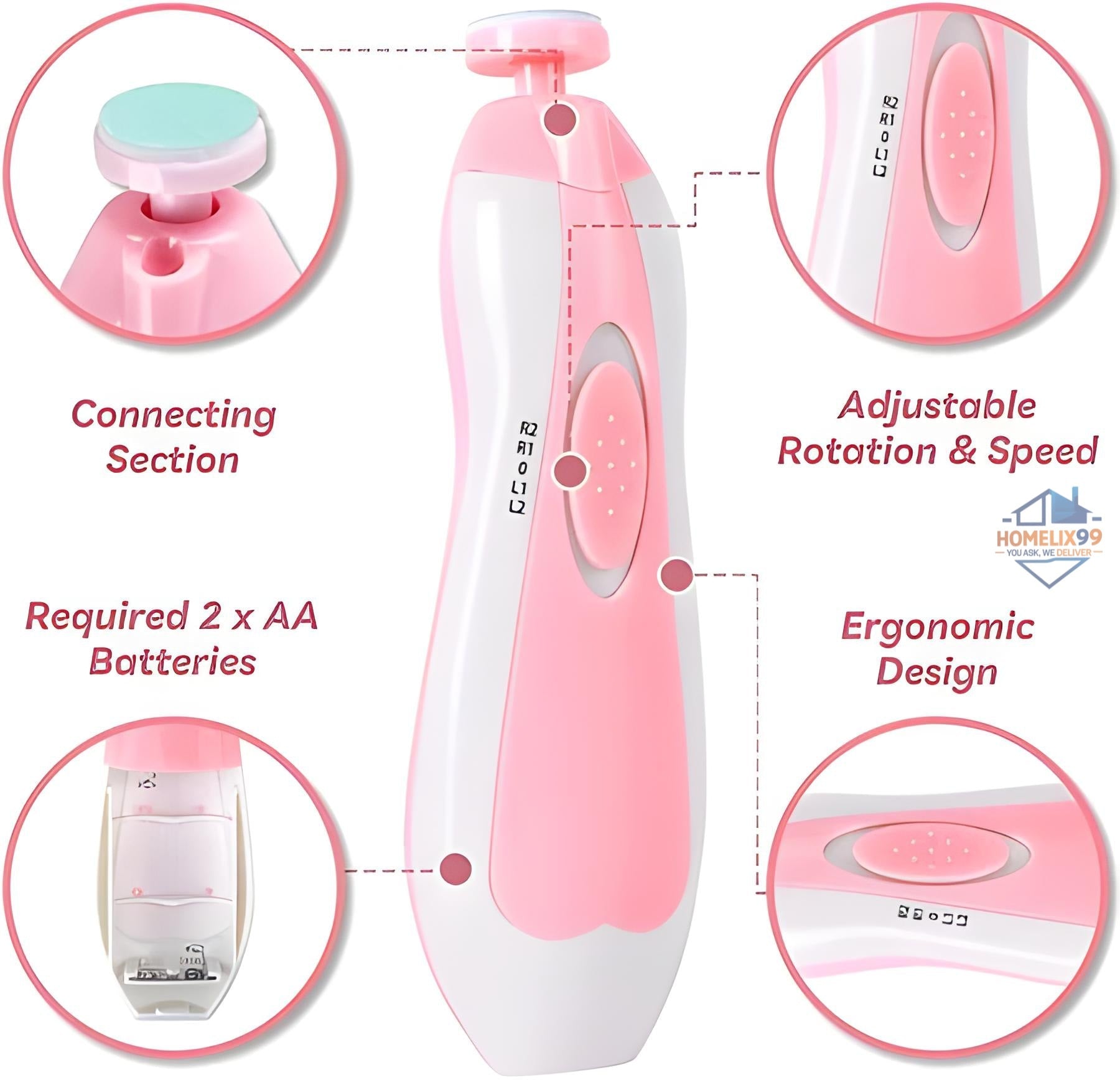 Electric Nail Trimmer for Babies – Safe & Silent Nail Cutter with LED Light